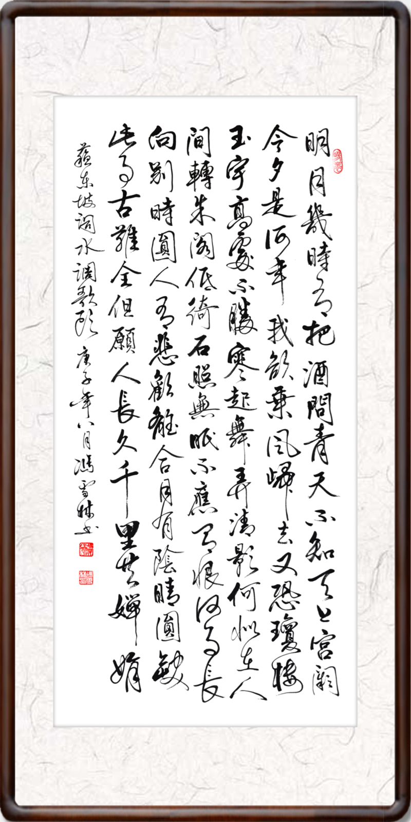 蘇軾詞水調歌頭明月幾時有書法作品欣賞