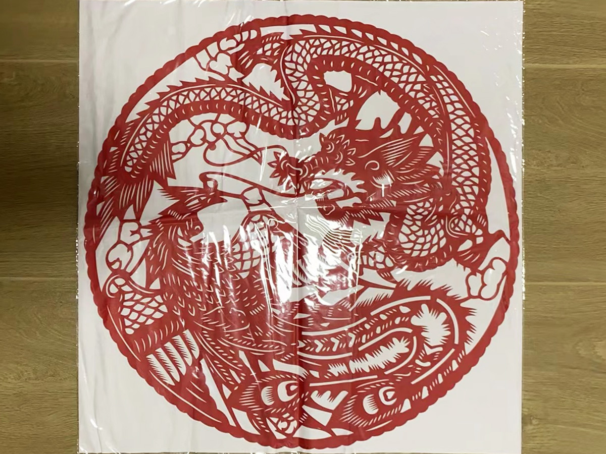 龍飛鳳舞剪紙作品